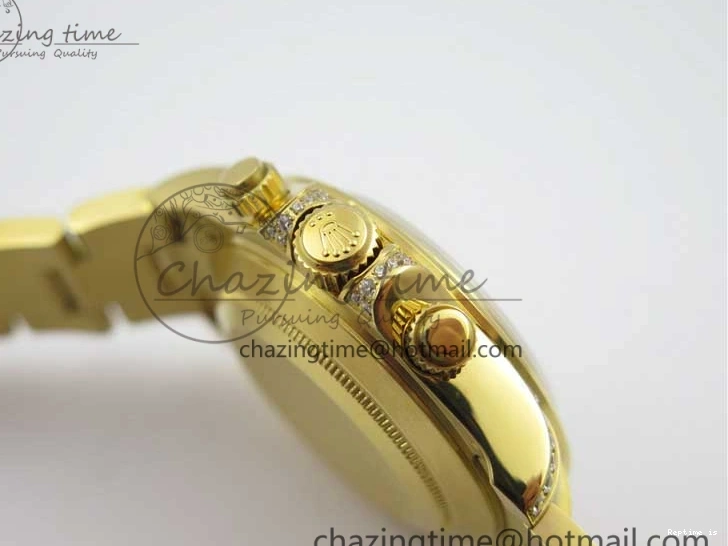 0109 Daytona 116589RBOW YG Rainbow Crystal BLF Best Edition Black Dial on YG Bracelet A SmoothTexture 3175